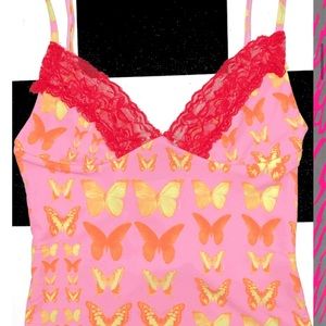 omighty butterfly lace cami y2k